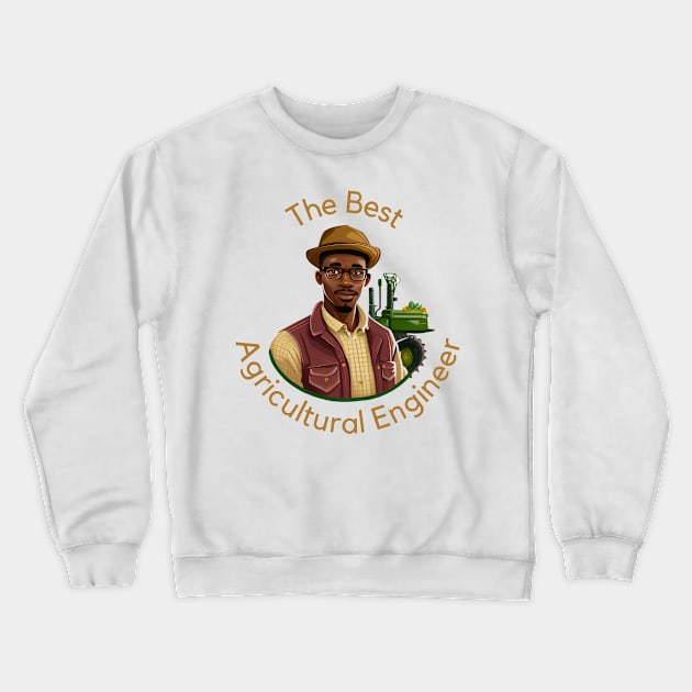 Agriculture Engineer Black Man Crewneck Sweatshirt by Schizarty